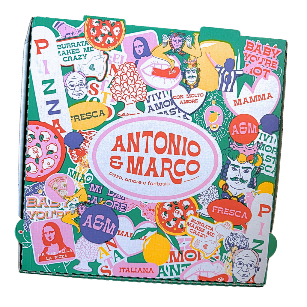 Boite a pizza Antonio e Marco Stickers